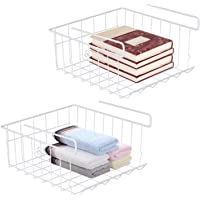 Sanlinkee Cesta Colgantes-2 Piezas Cesta de Almacenamiento Debajo del Estante Organizador-Cesta Colgante de Alambre de…